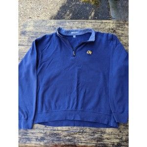 Vintage Peter Millar Georgia Tech Blue Long Sleeve Quarter Sweater Golf Shirt XL